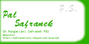 pal safranek business card